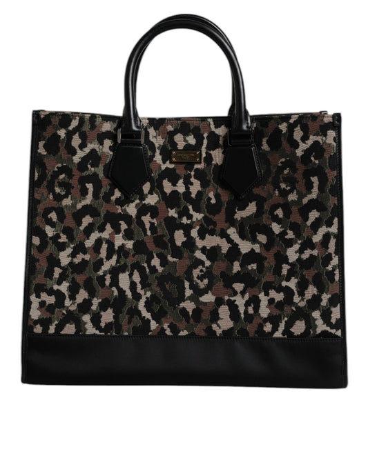 Multicolor Leopard Shopping Tote Shoulder Bag