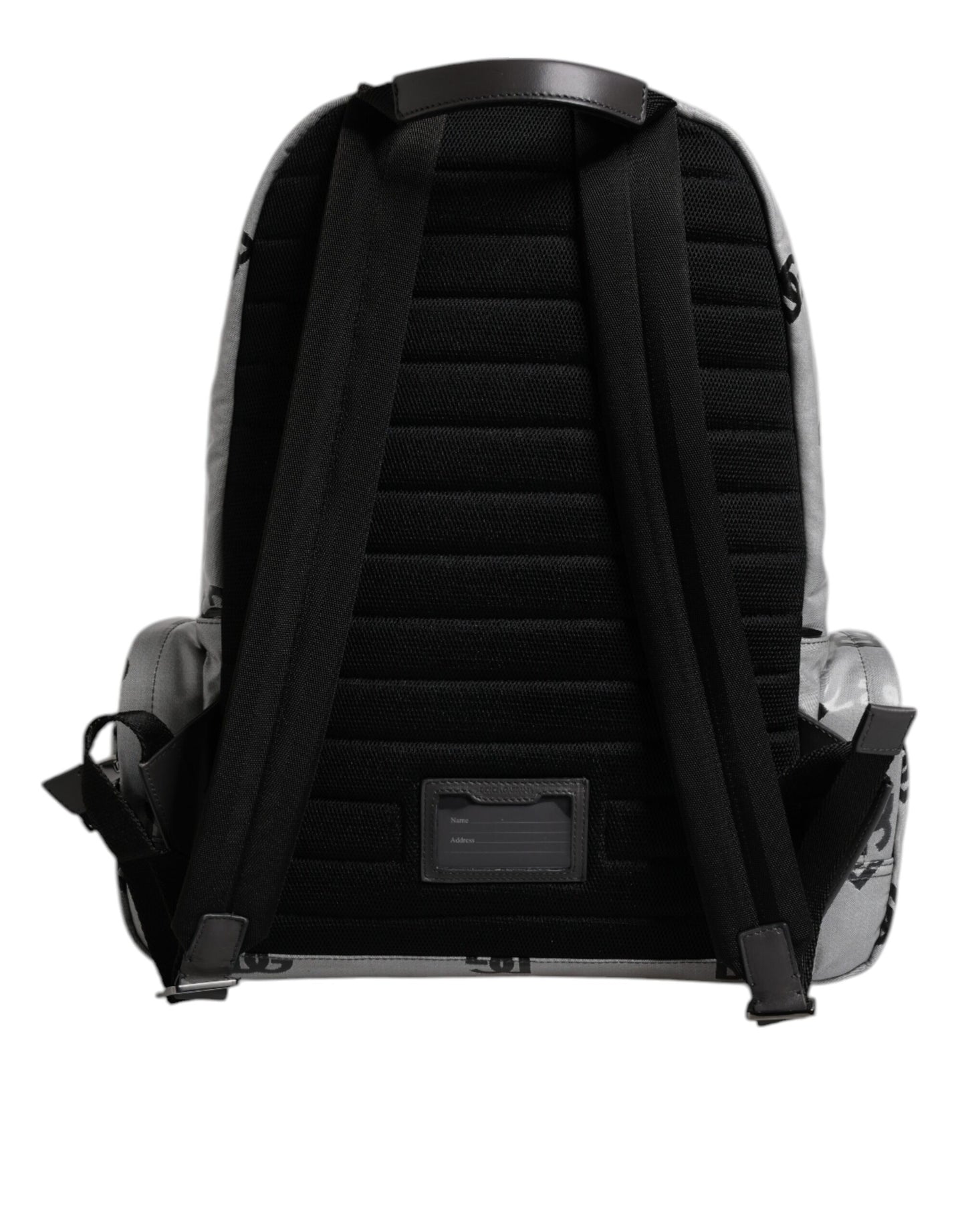 Polyester Gray Black DG Logo Plaque Backpack Bag