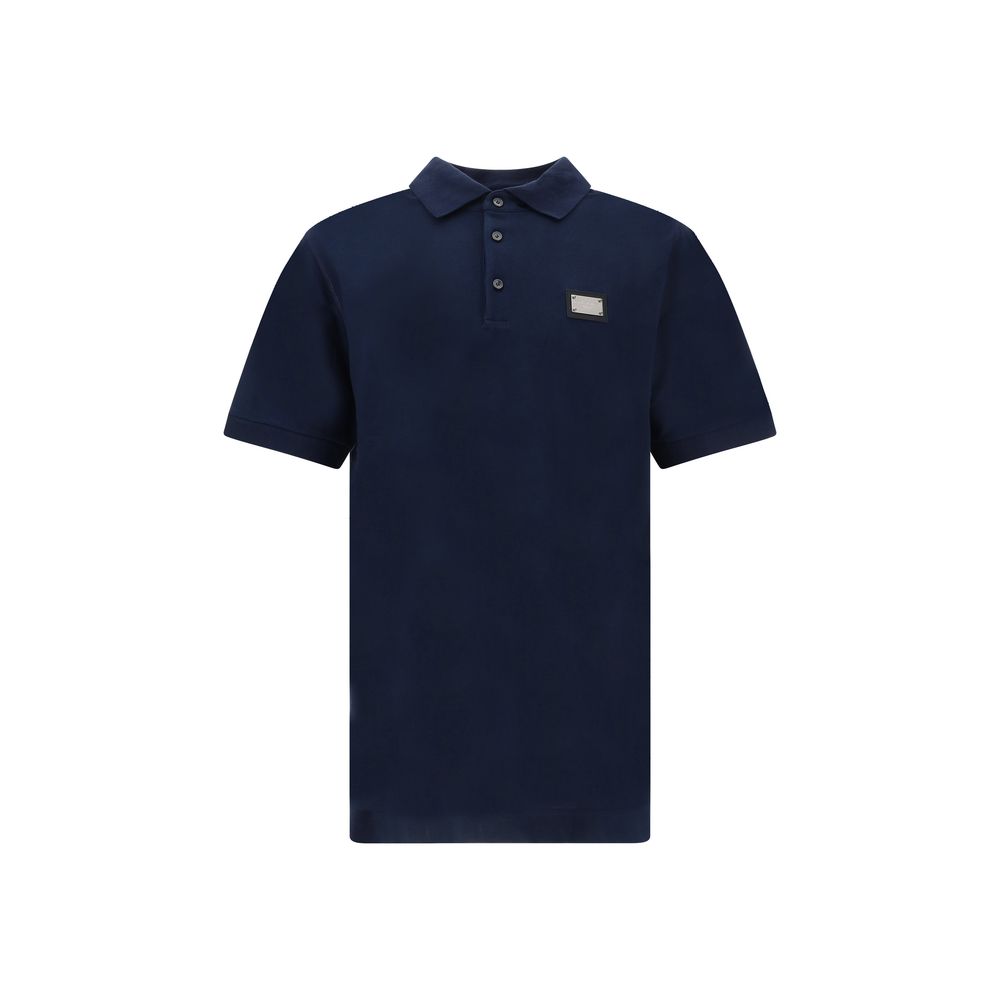 Blue Cotton Polo Shirt