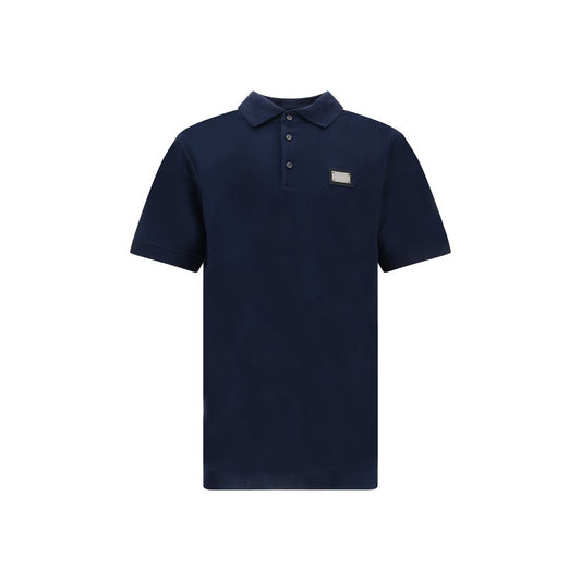 Blue Cotton Polo Shirt