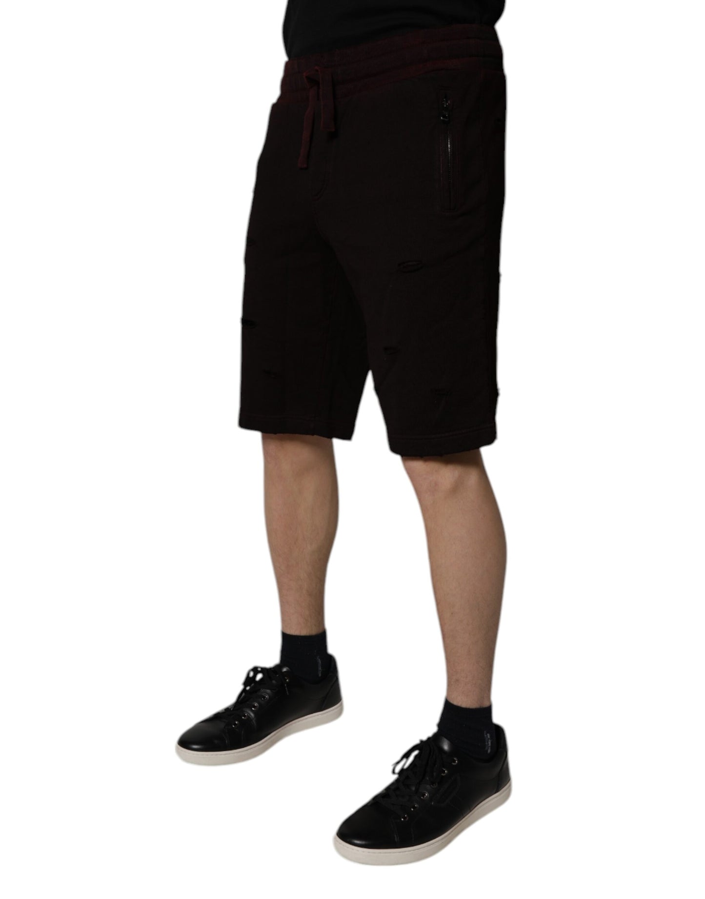 Maroon Cotton Sweatshorts Men Bermuda Shorts