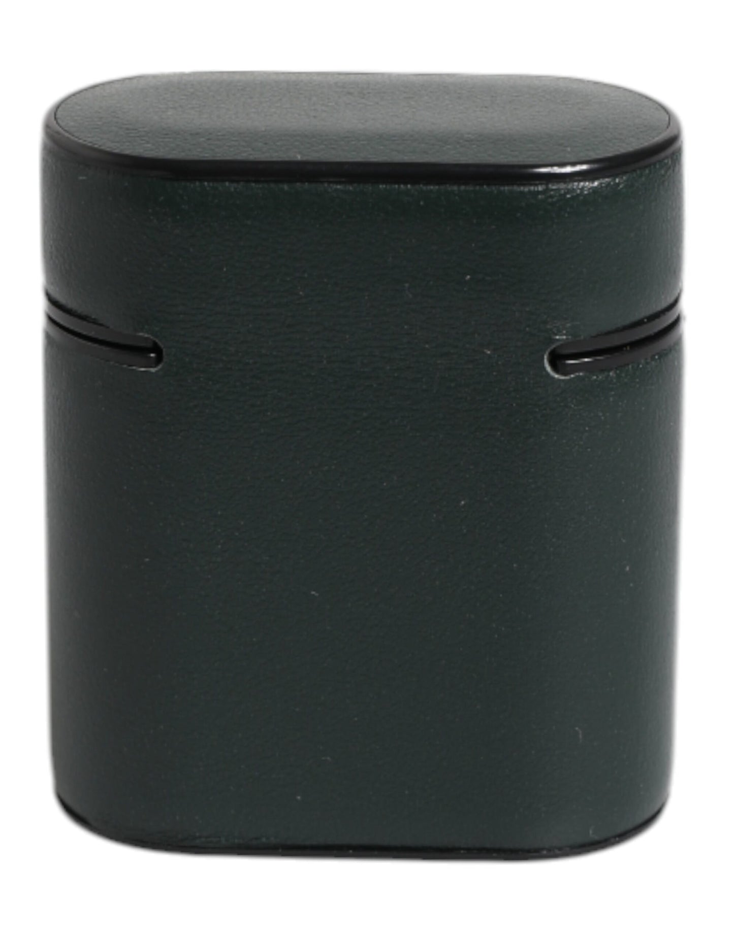 Green Calfskin Leather Logo Print Flip Holder Airpods Case