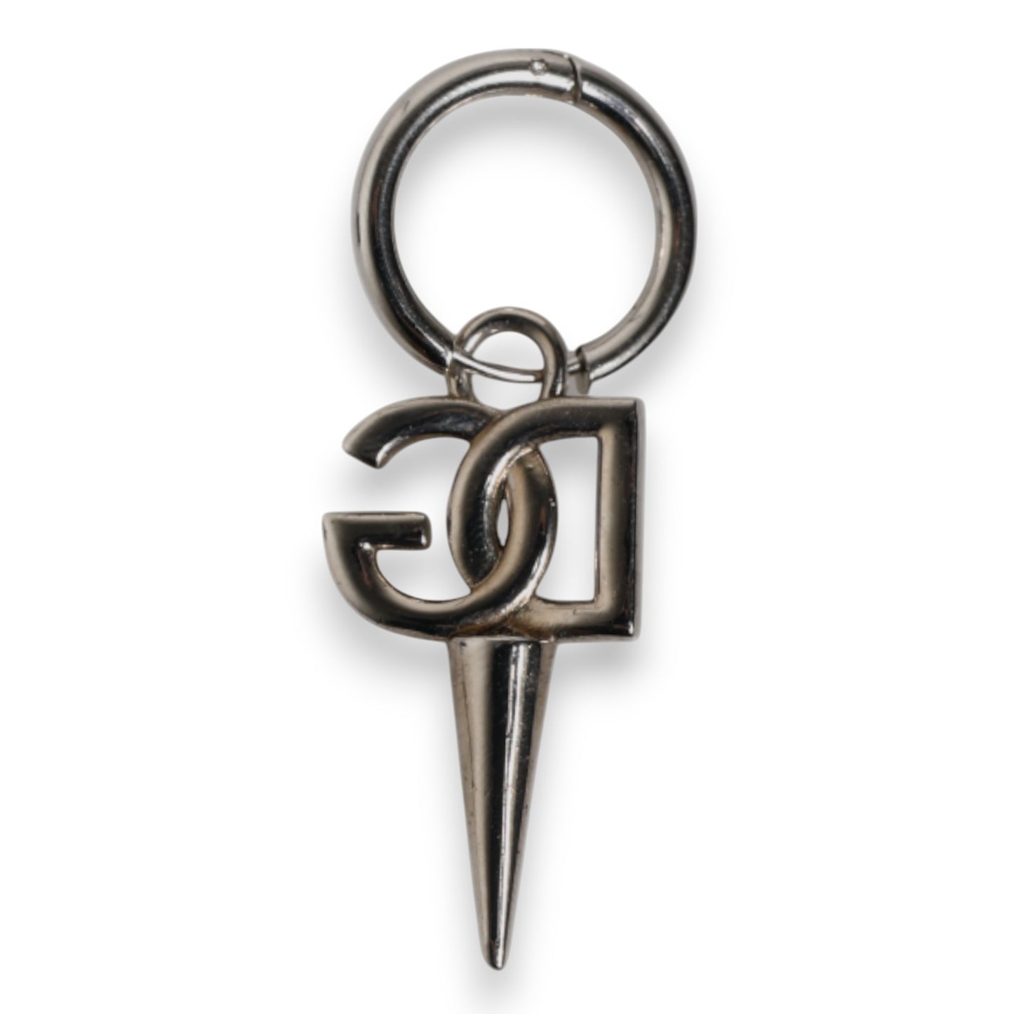 Silver Brass DG Logo Metal Ring Holder Keychain Keyring