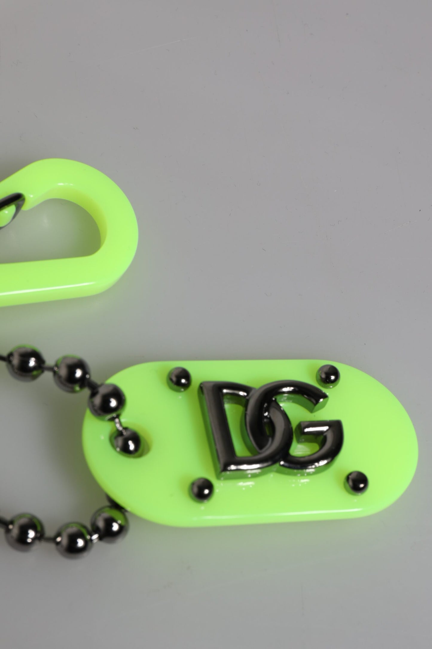 Green Springy Key Holder DG Logo Men's Keychain Keyring