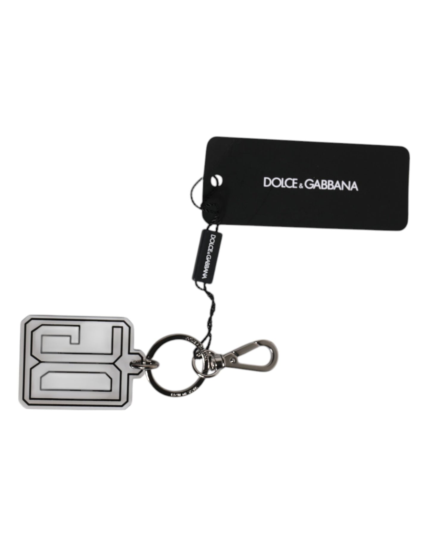 Gray Black DG Rubber Logo Silver Men's Keychain Keyring