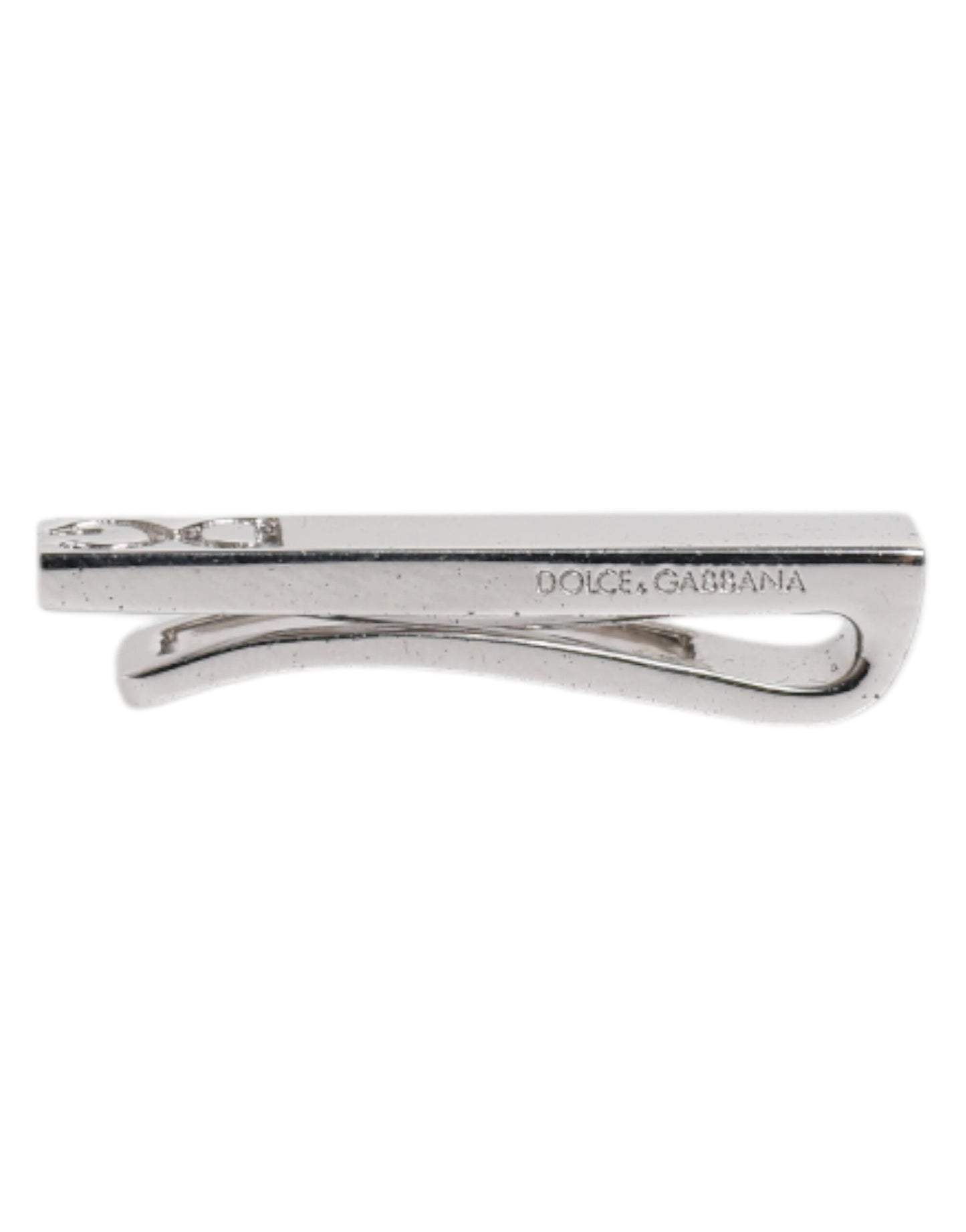 Silver Tone Brass Logo Branded Tie Clip Bar