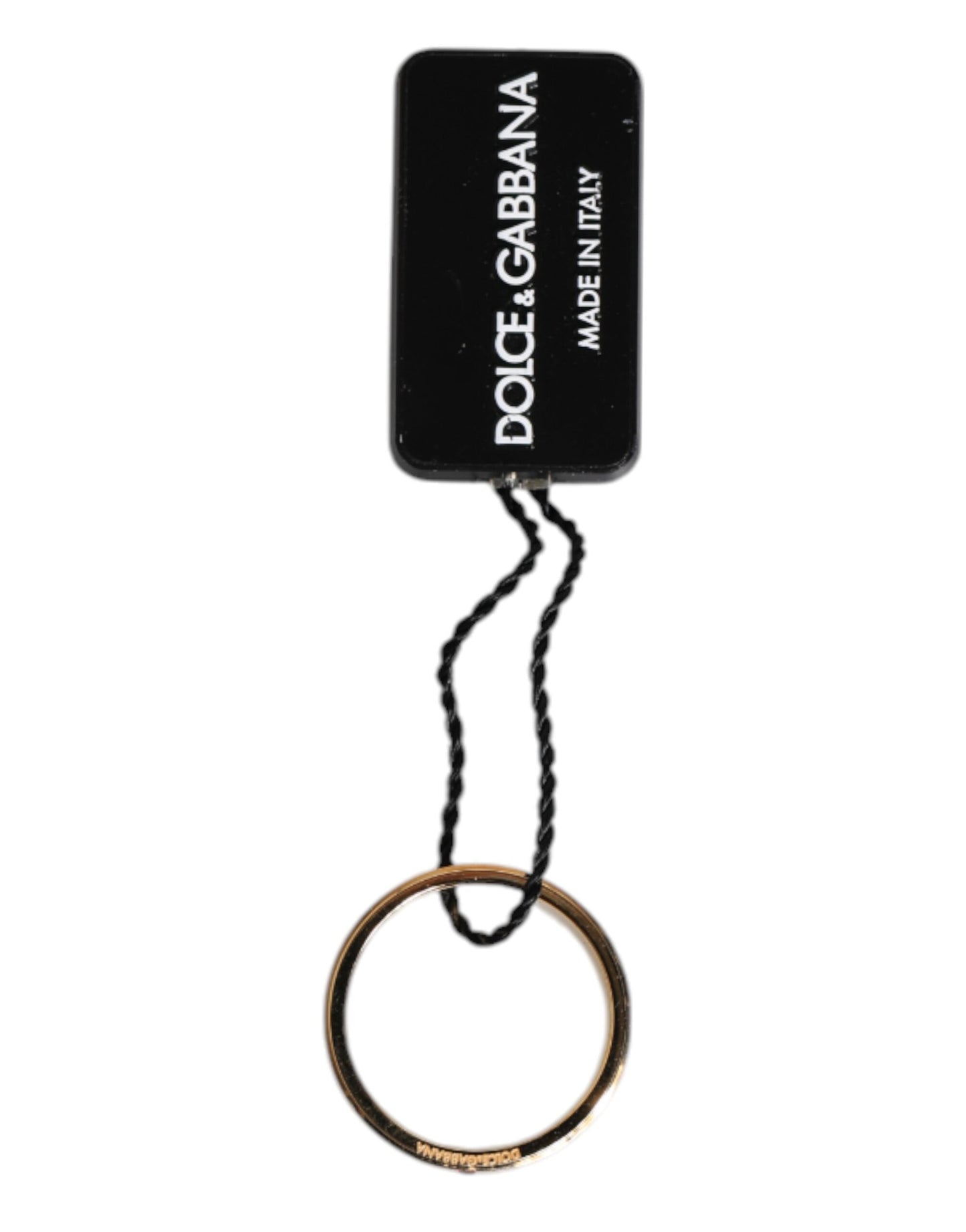 Gold Tone Brass Red Crystal DG Logo Ring