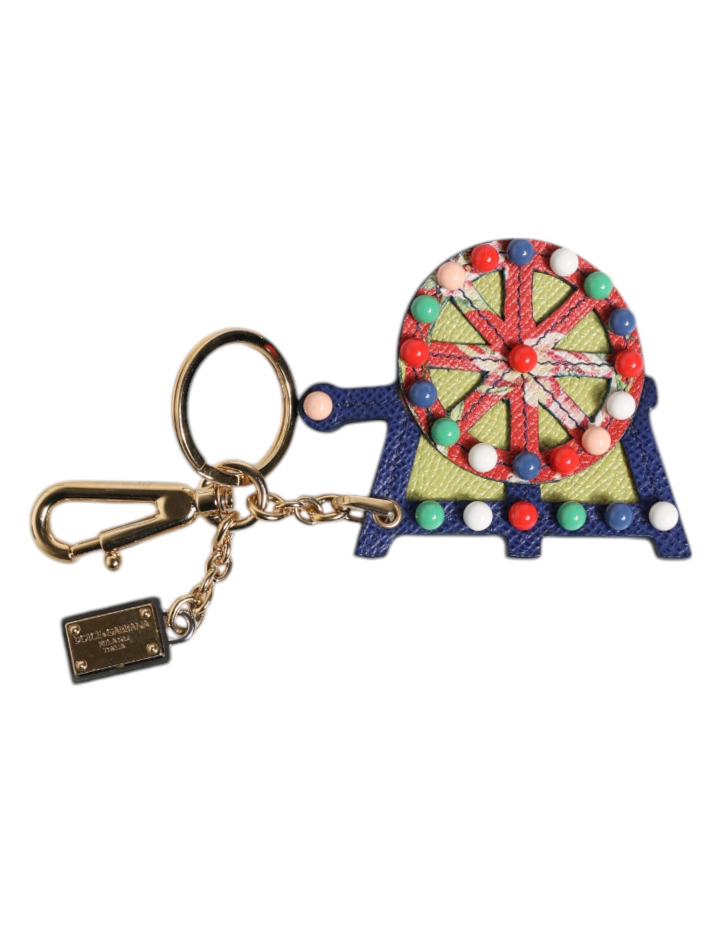Multicolor Gold Tone Carretto Keychain Keyring