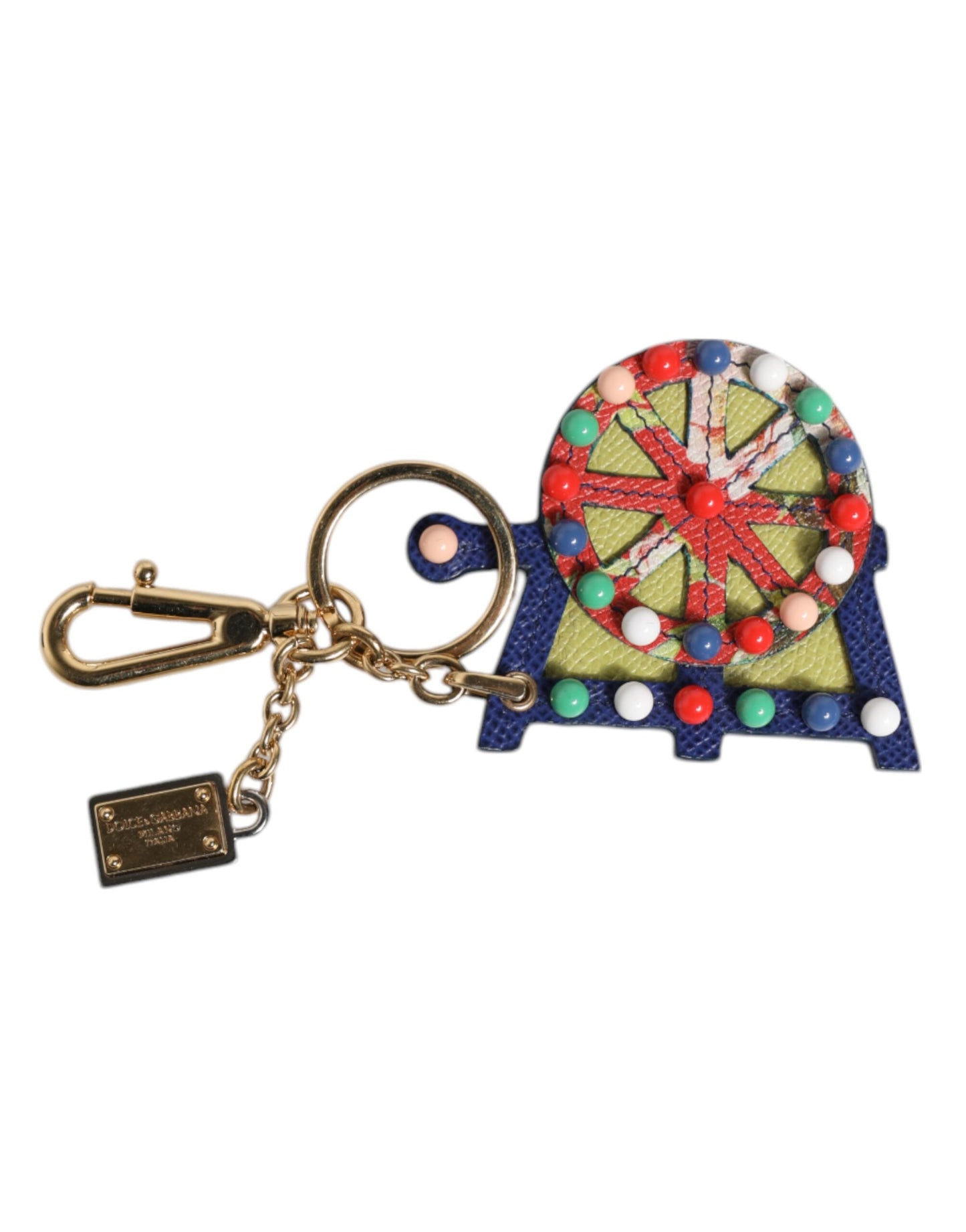 Multicolor Gold Tone Carretto Keychain Keyring