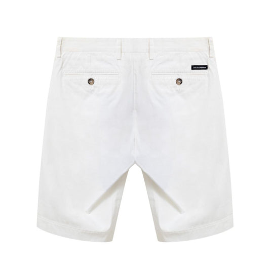 White Cotton Bermuda Shorts