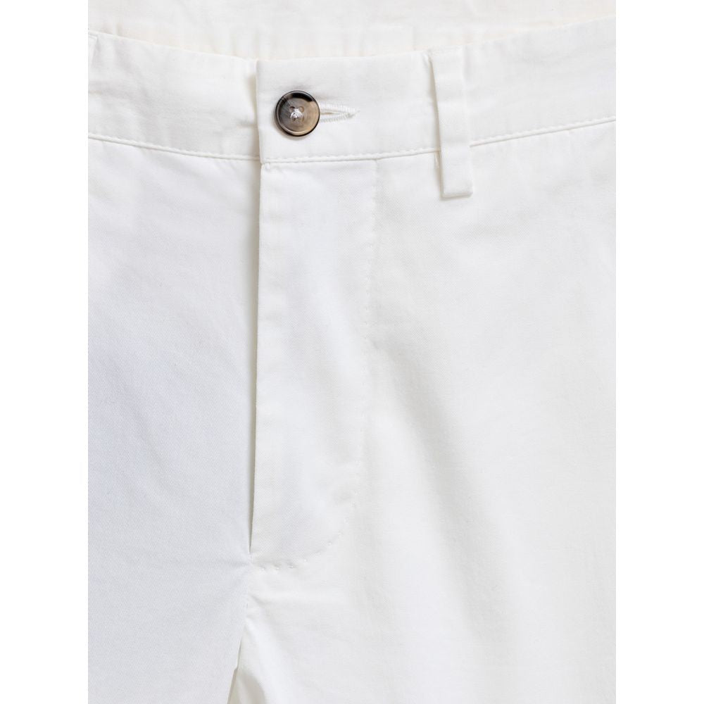 White Cotton Bermuda Shorts