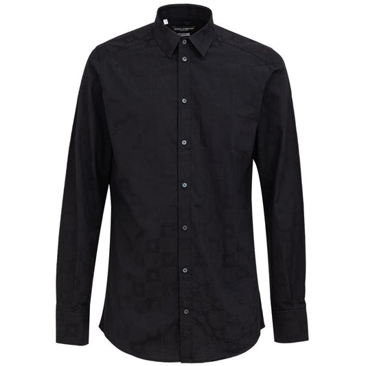 Black Cotton Dress Shirt