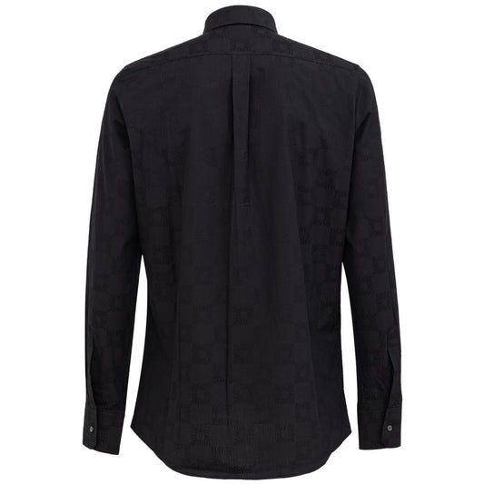 Black Cotton Dress Shirt