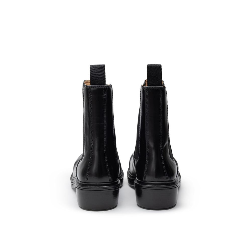 Black Leather Chelsea Boots