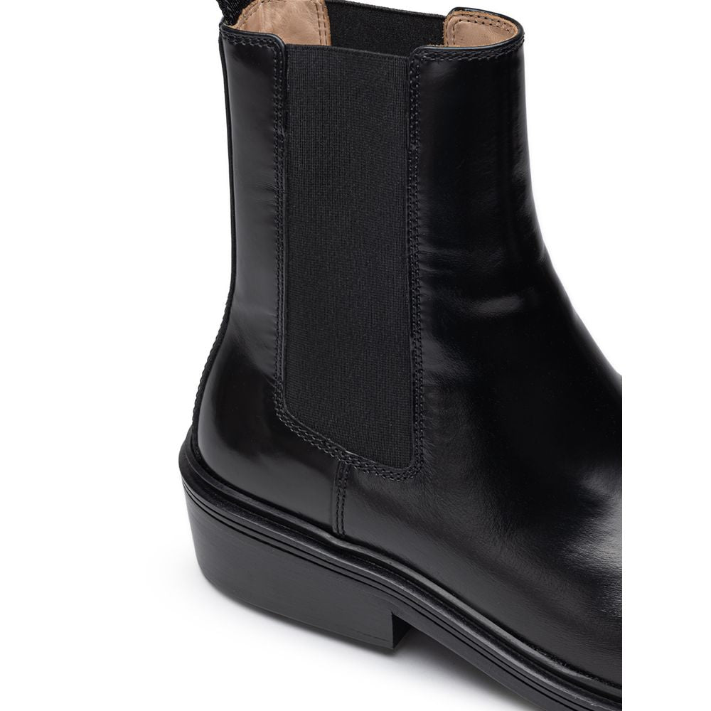 Black Leather Chelsea Boots