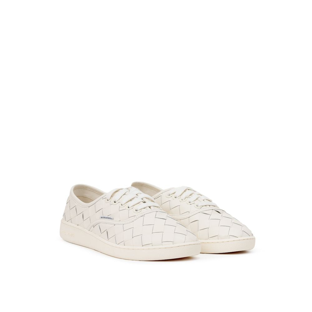 White Leather Low Top Sneakers