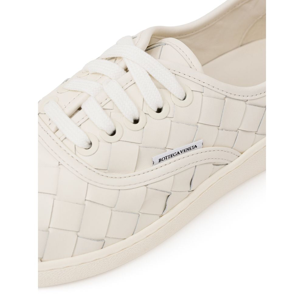 White Leather Low Top Sneakers