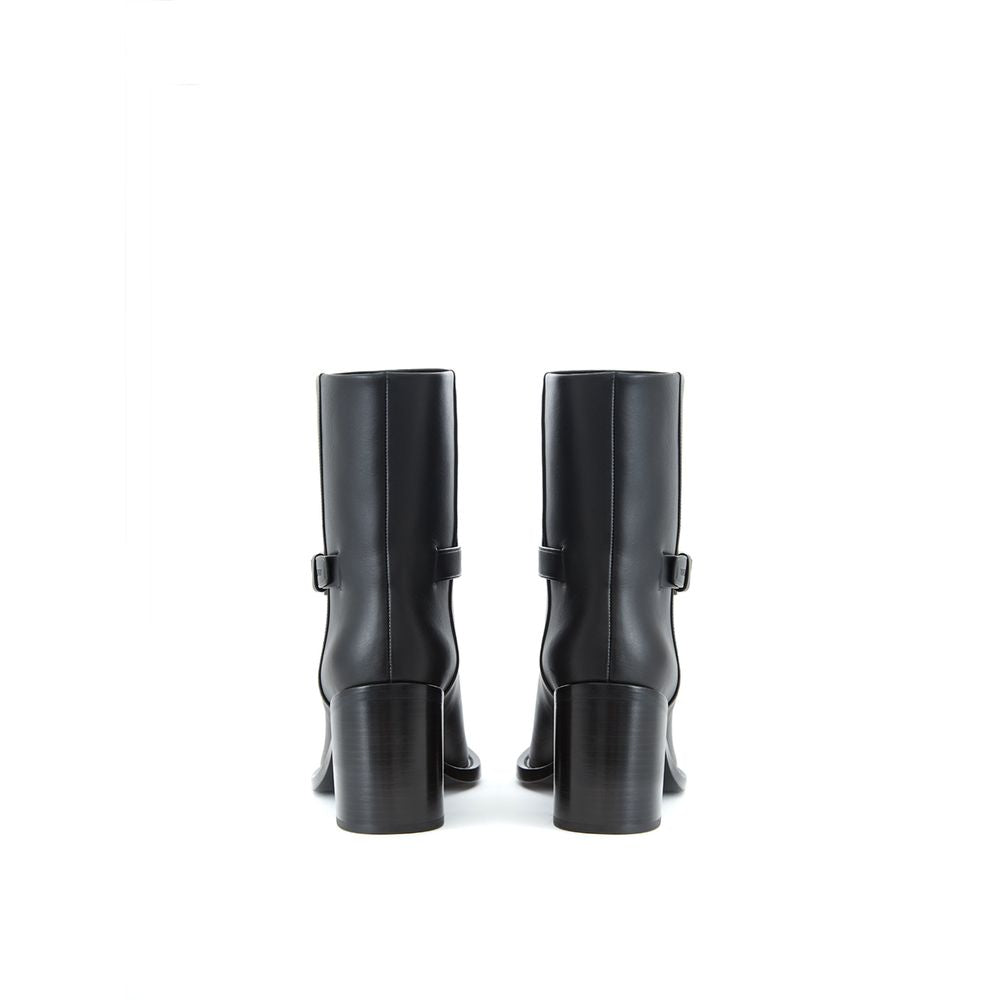 Black Leather Ankle Boots