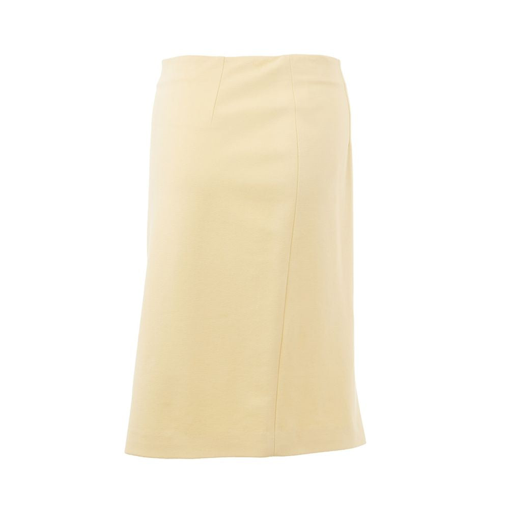 Yellow Viscose Midi Skirt