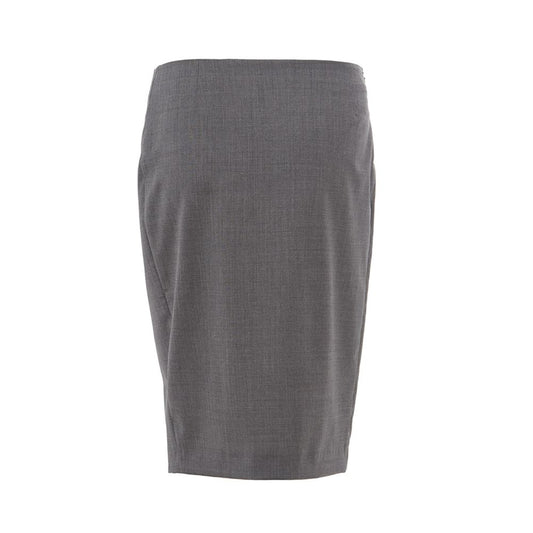 Gray Wool Midi Skirt