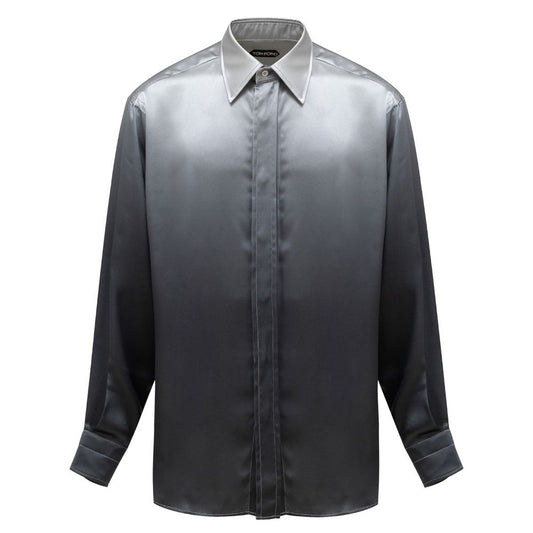 Gray Silk Dress Shirt