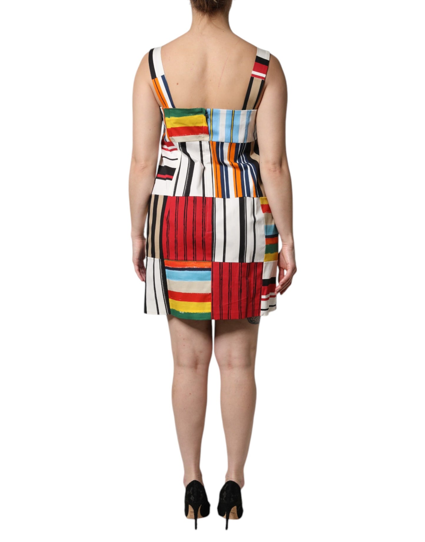 Multicolor Cotton Stripe Sleeveless Dress