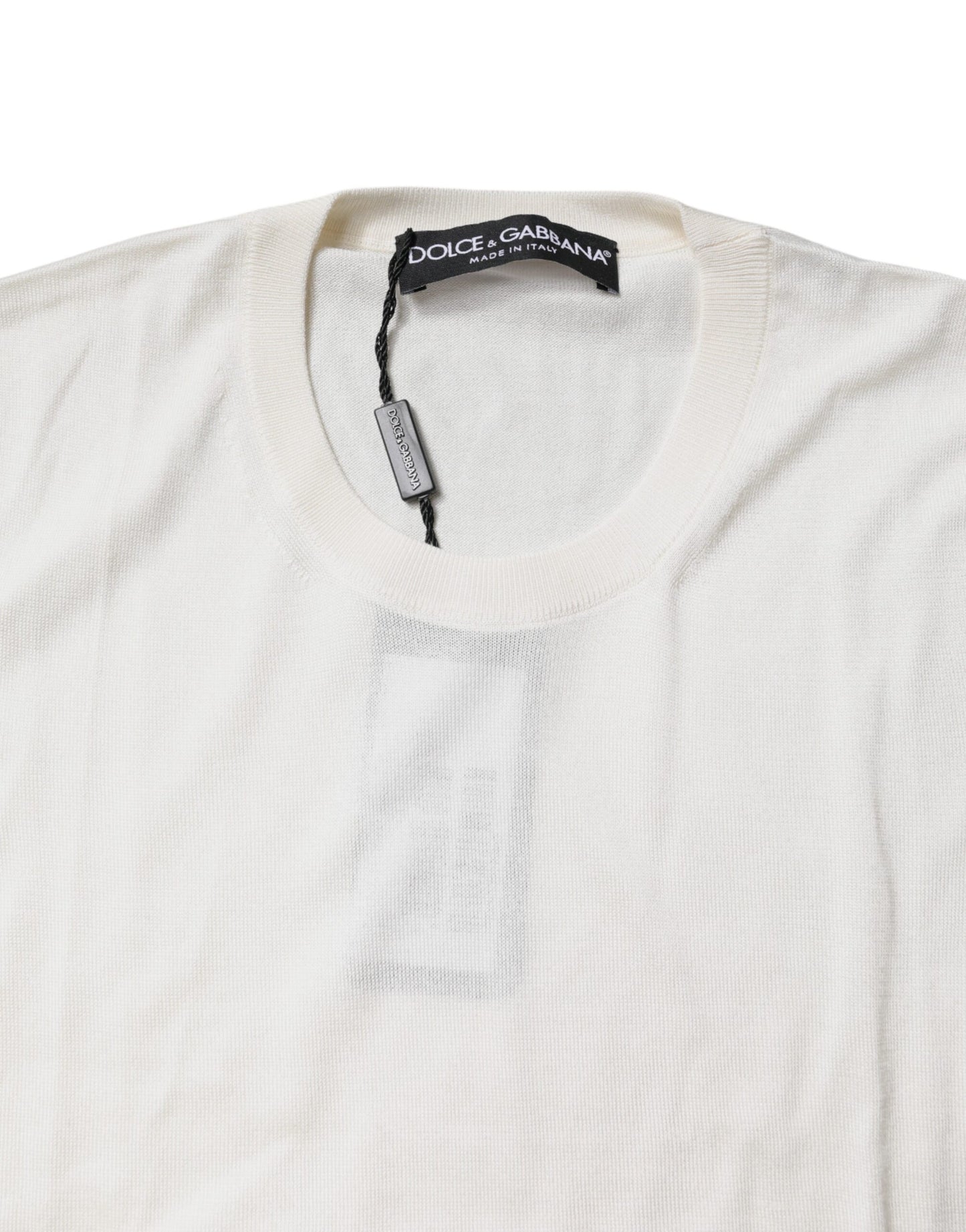 Cream Sleeveless Silk Round Neck Tank Top