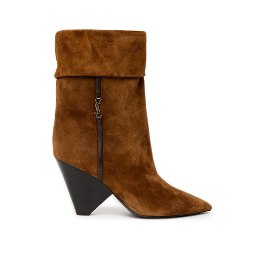 Brown Suede Leather Ankle Boots