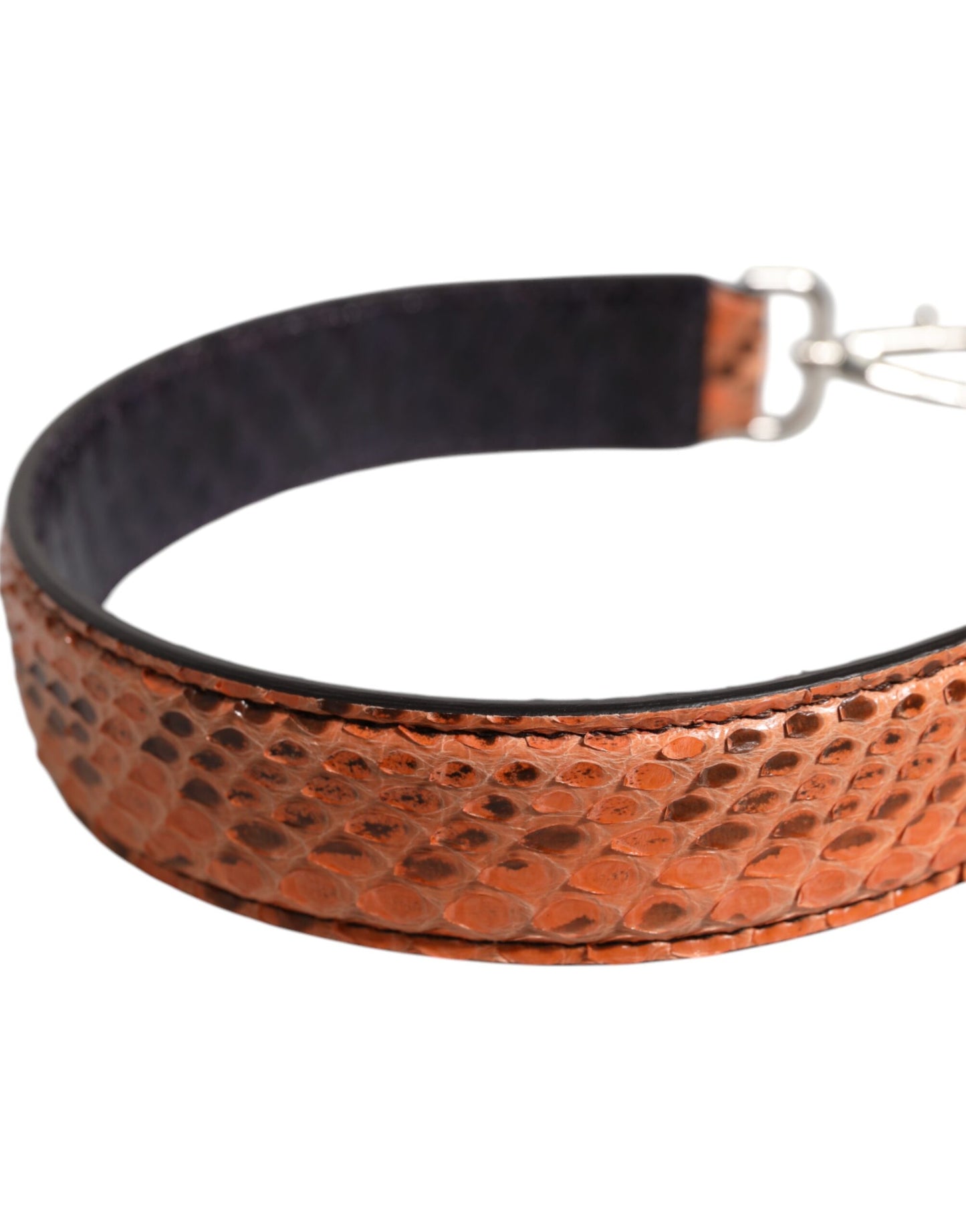 Black Beige Exotic Leather Bag Shoulder Strap