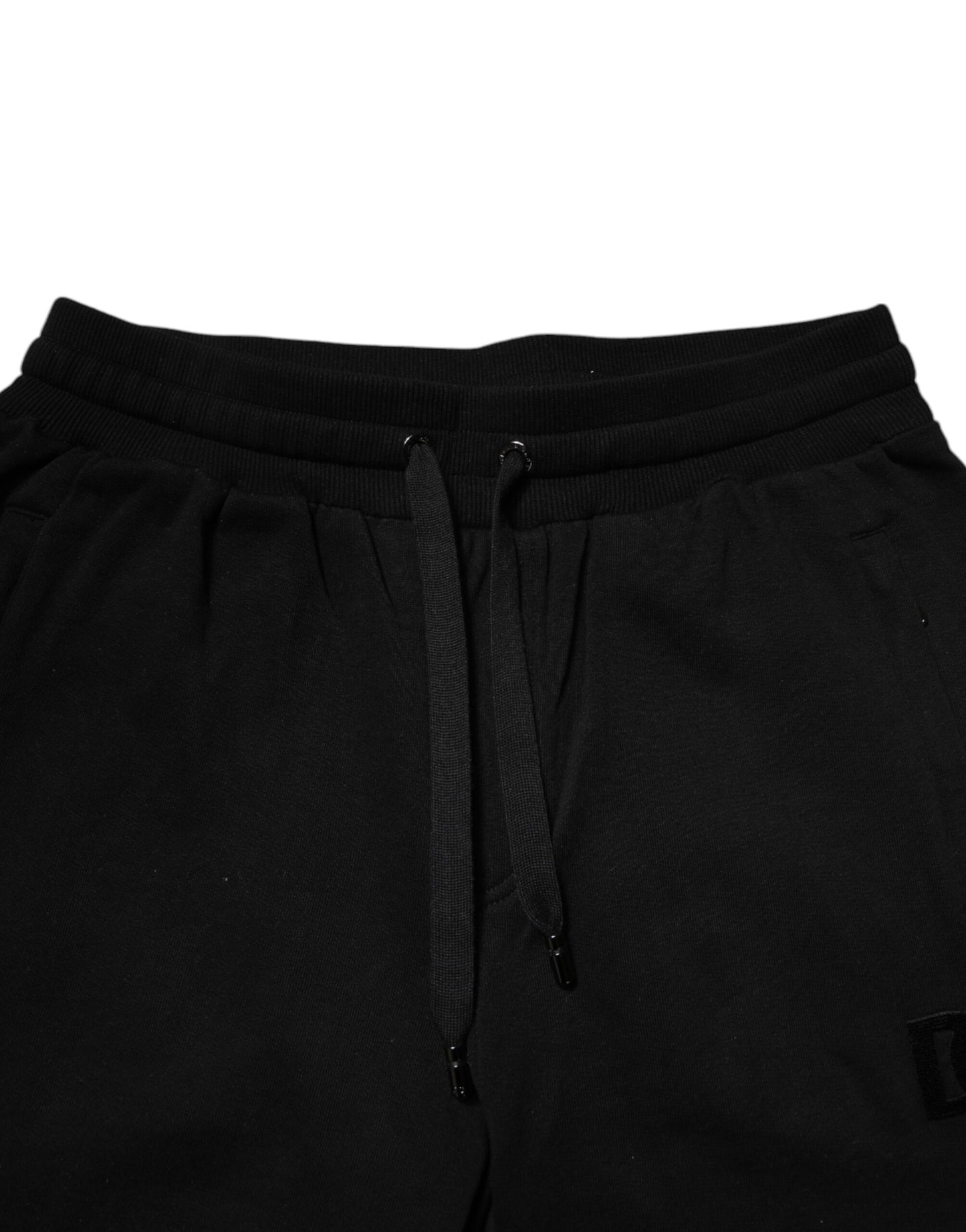 Black Cotton Mid Waist Jogger Sweatpants Pants