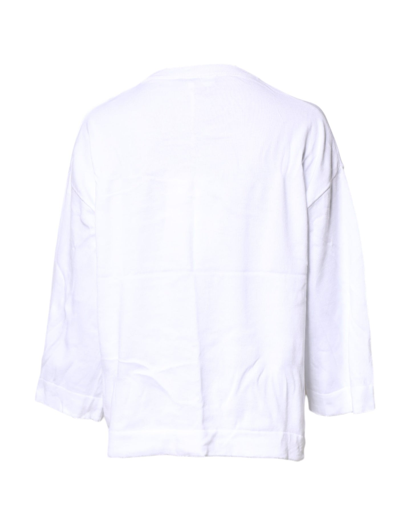 White Graphic Print Cotton Long Sleeves T-shirt