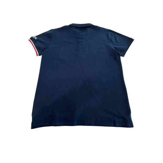 Blue Cotton Men Polo Shirt