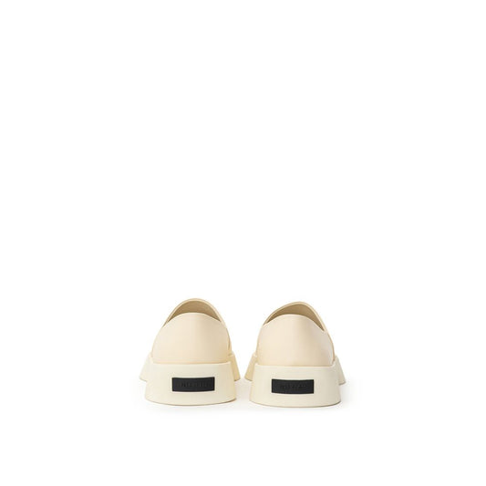 Beige Leather Slip-On Loafer