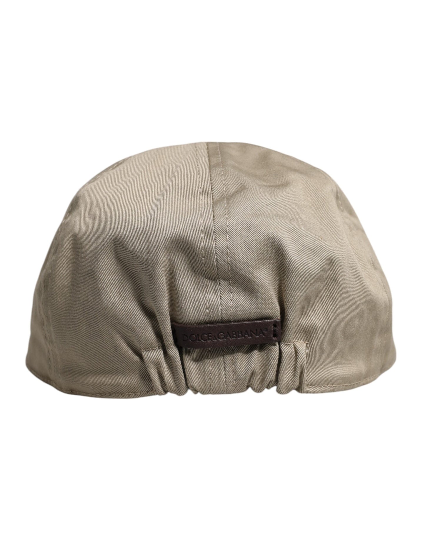 Beige Cotton Newsboy Capello Cabbie Hat