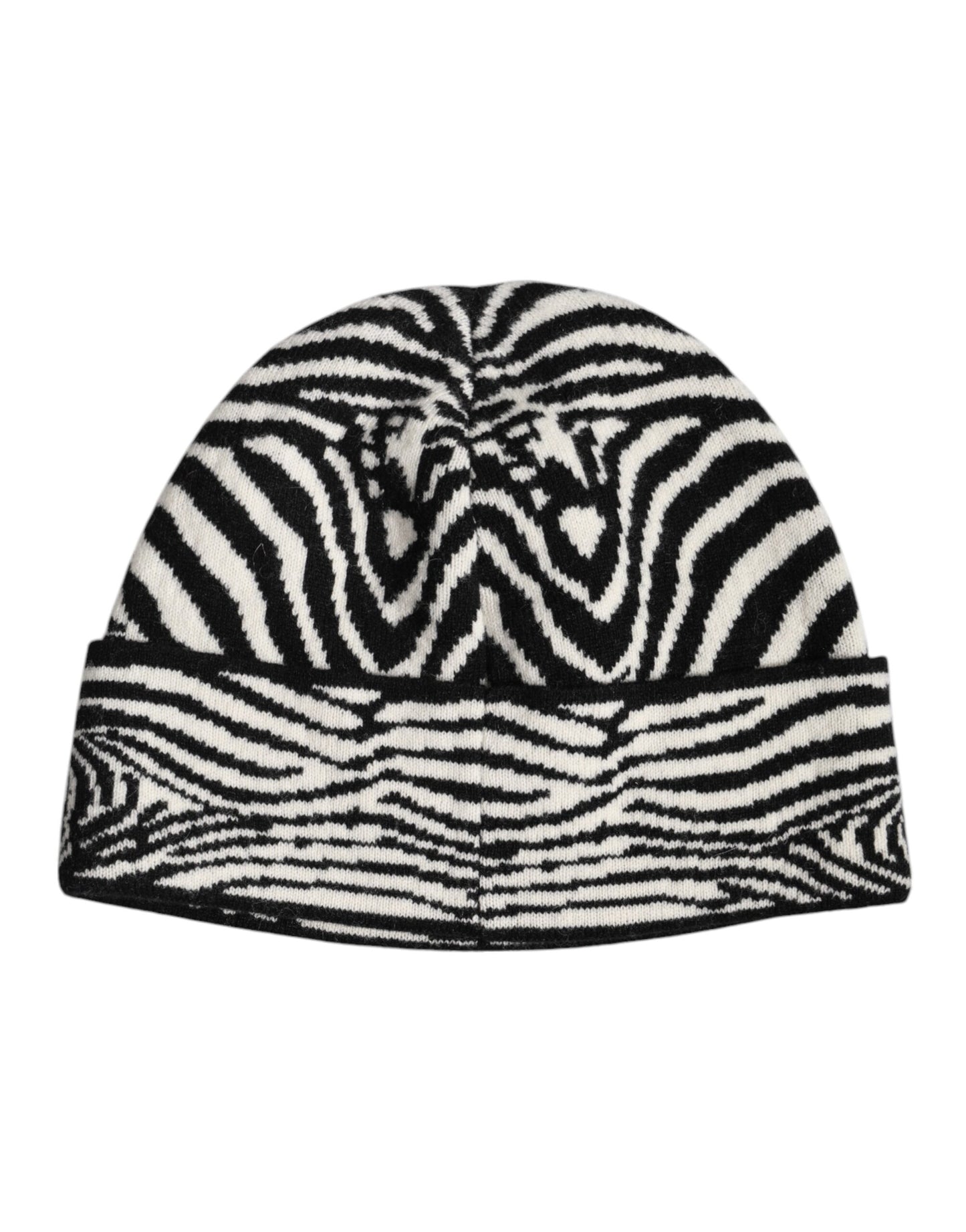 Black White Zebra Knitted Winter Beanie Hat