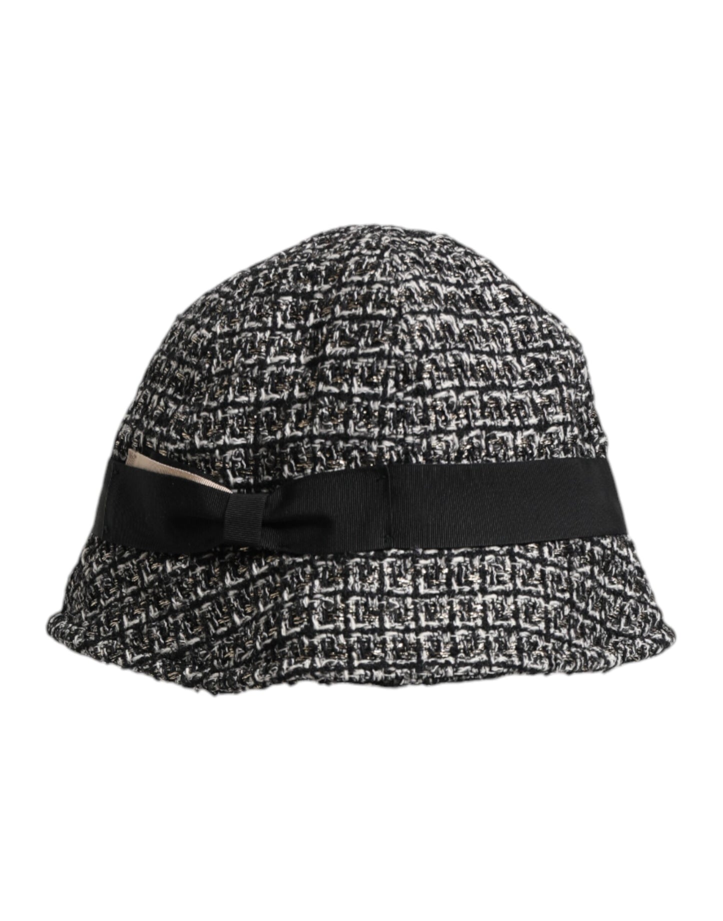 Black Cotton Blend Bucket Hat