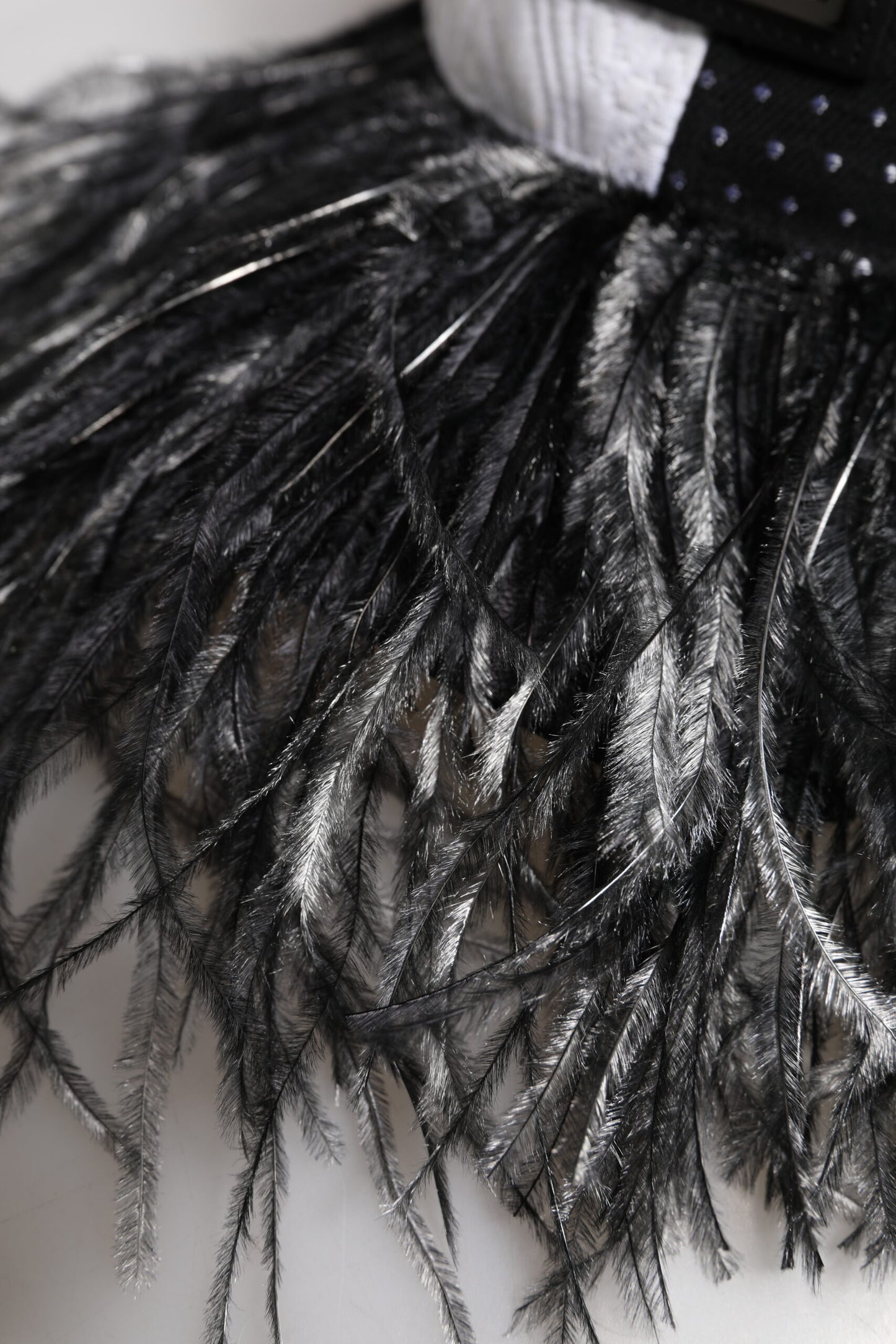 White Black Polka Dot Feathers Baseball Cap