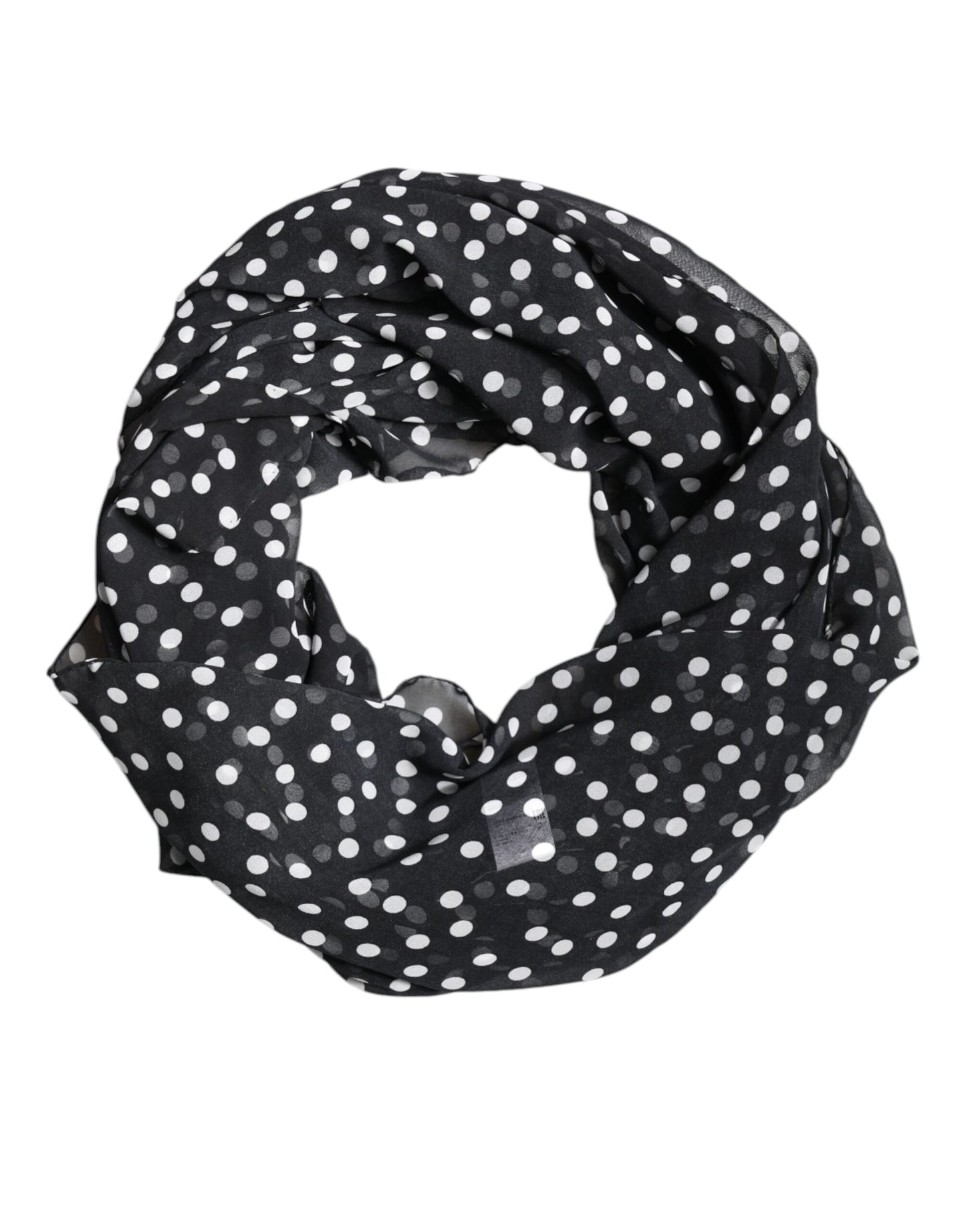 Black Polka Dots Polyester Wrap Shawl Scarf
