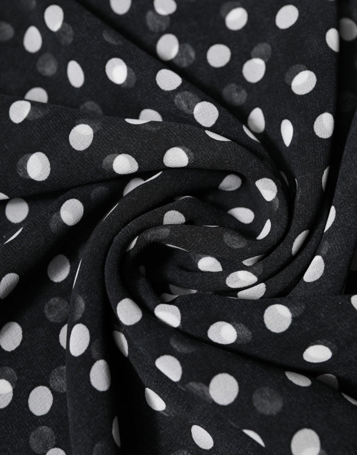 Black Polka Dots Polyester Wrap Shawl Scarf