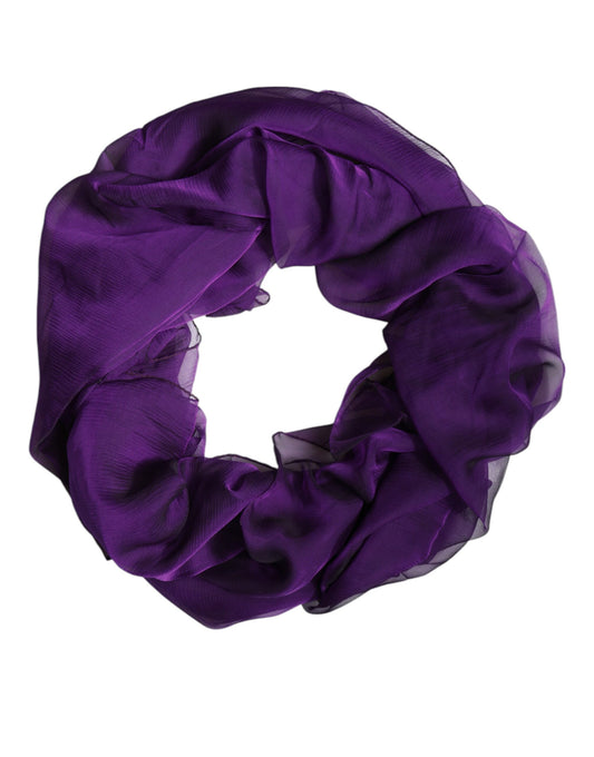 Purple Silk Rectangle Wrap Shawl Scarf