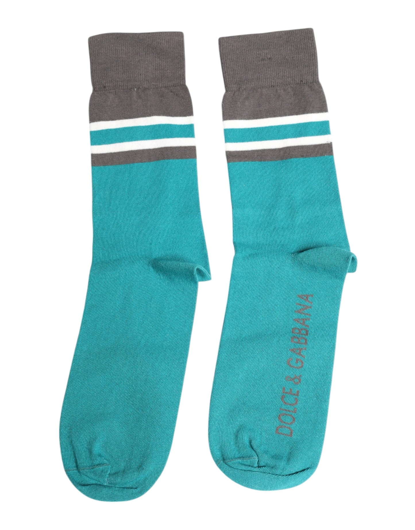 Green Gray Stretch DG Logo Mid Calf Socks