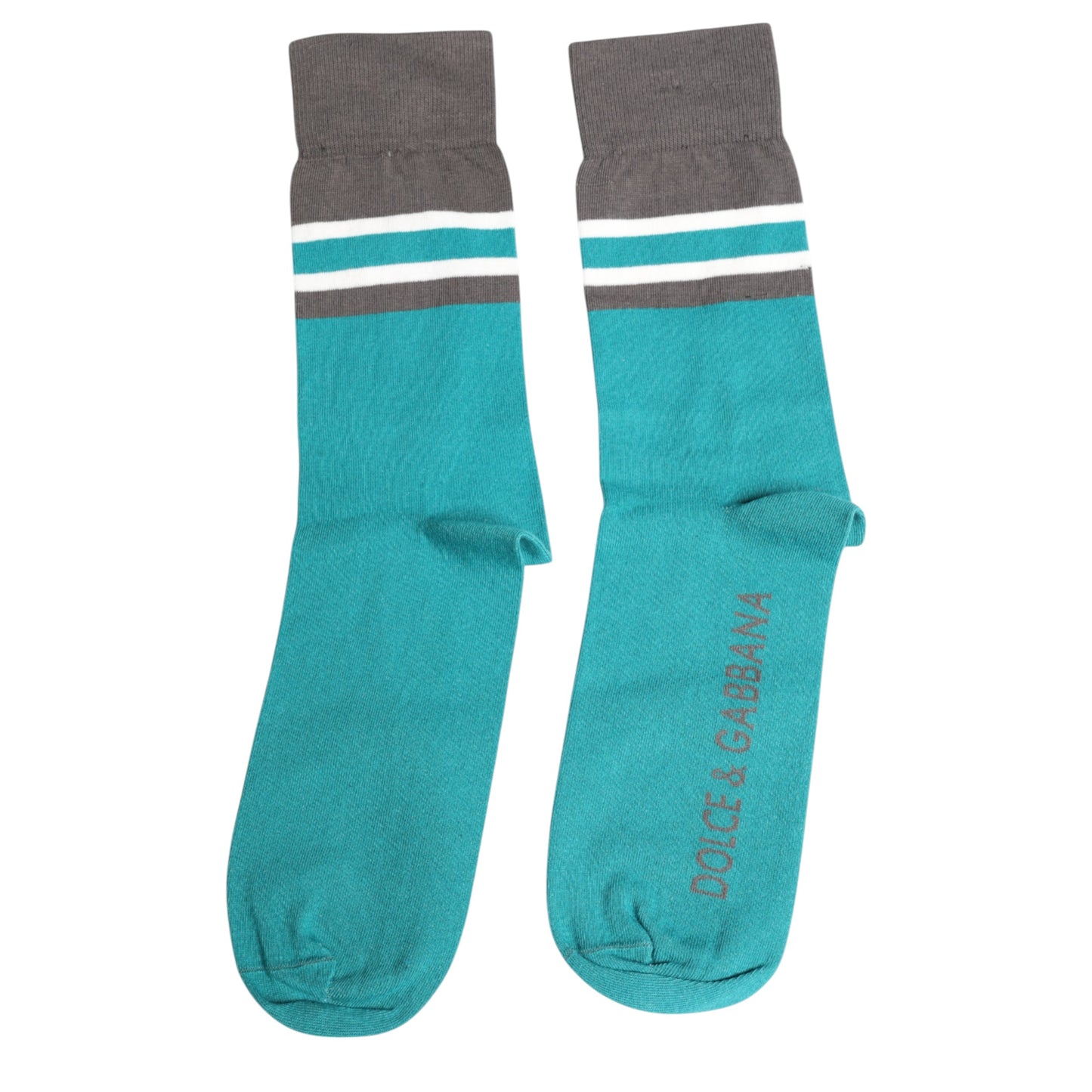 Green Gray Stretch DG Logo Mid Calf Socks