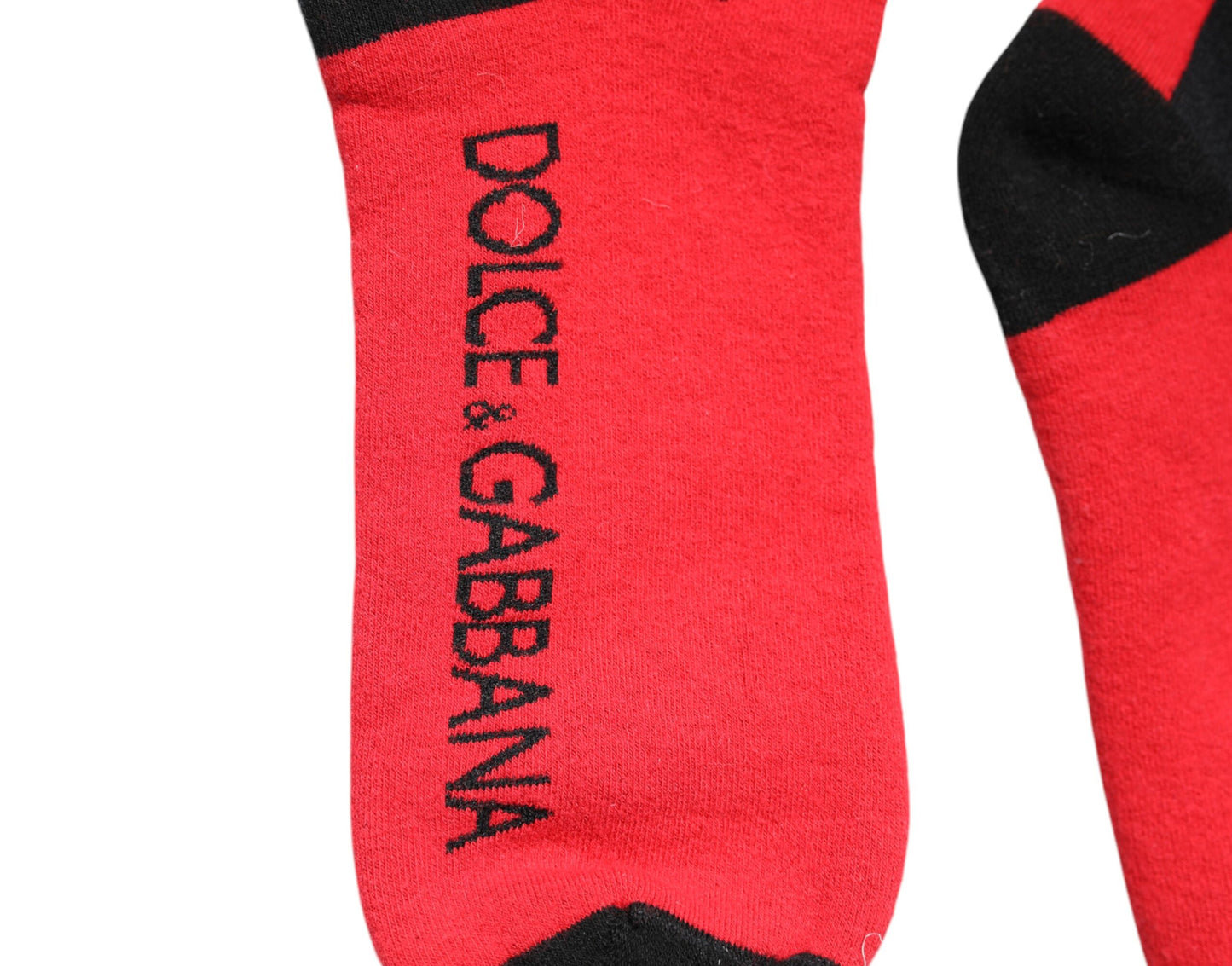 Red Cotton Stretch Printed Socks