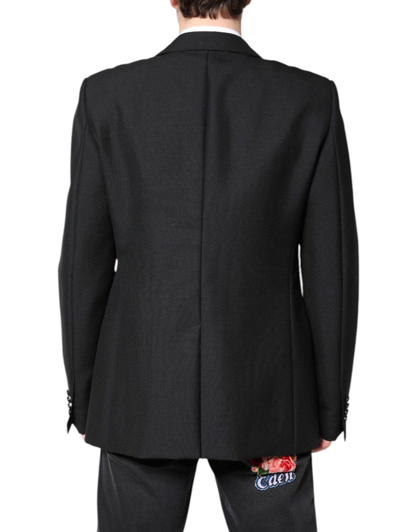 Black Wool Single Breasted Coat Blazer