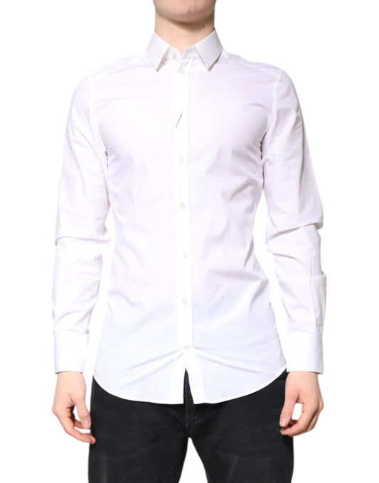 White Cotton GOLD Dress Formal Collared Shirt