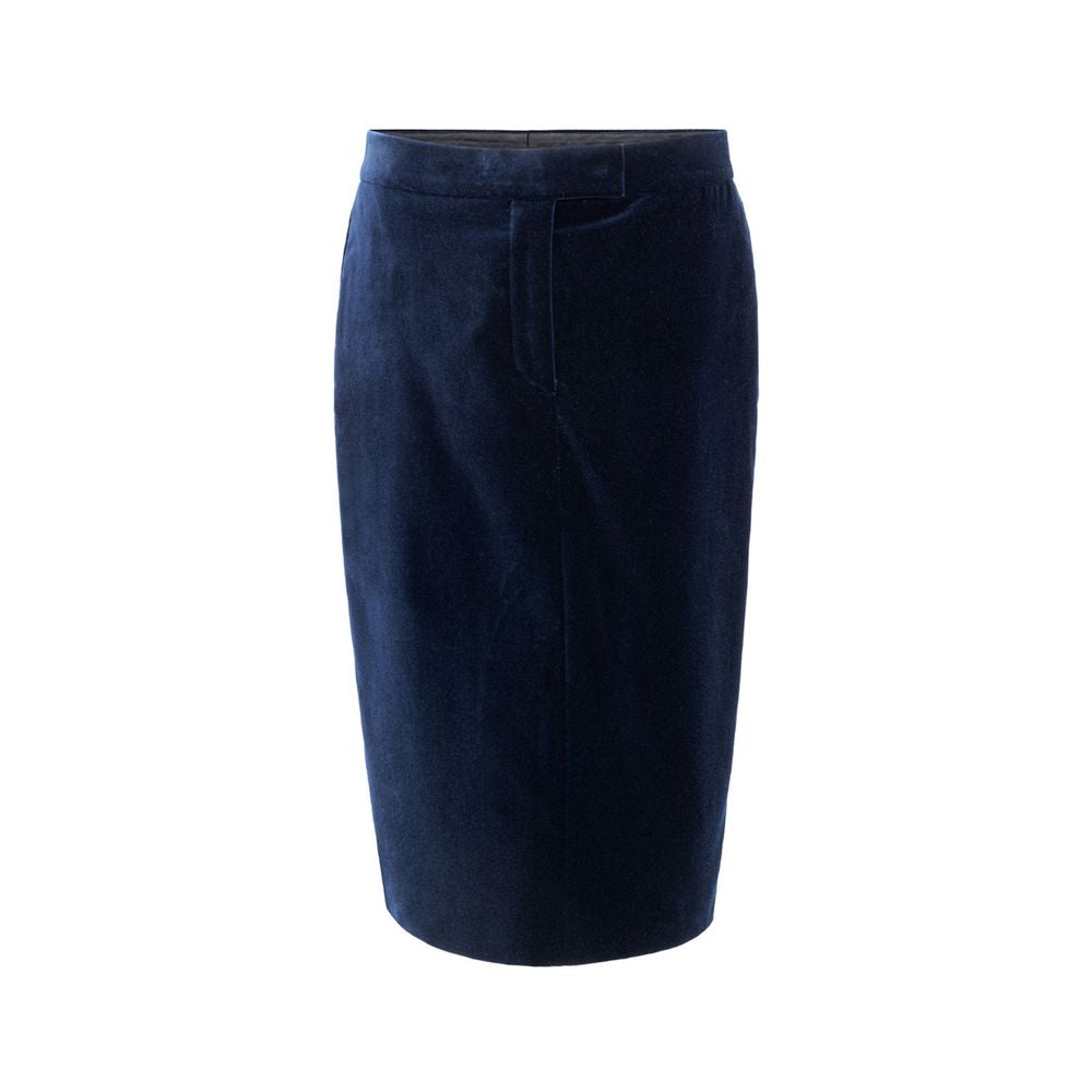 Blue Cotton Midi Skirt