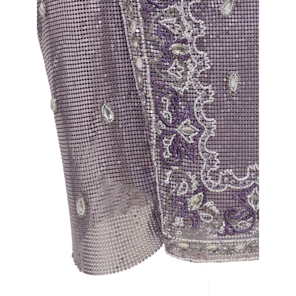 Purple Metal Mini Skirt