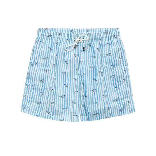 Blue Polyester Swim Shorts
