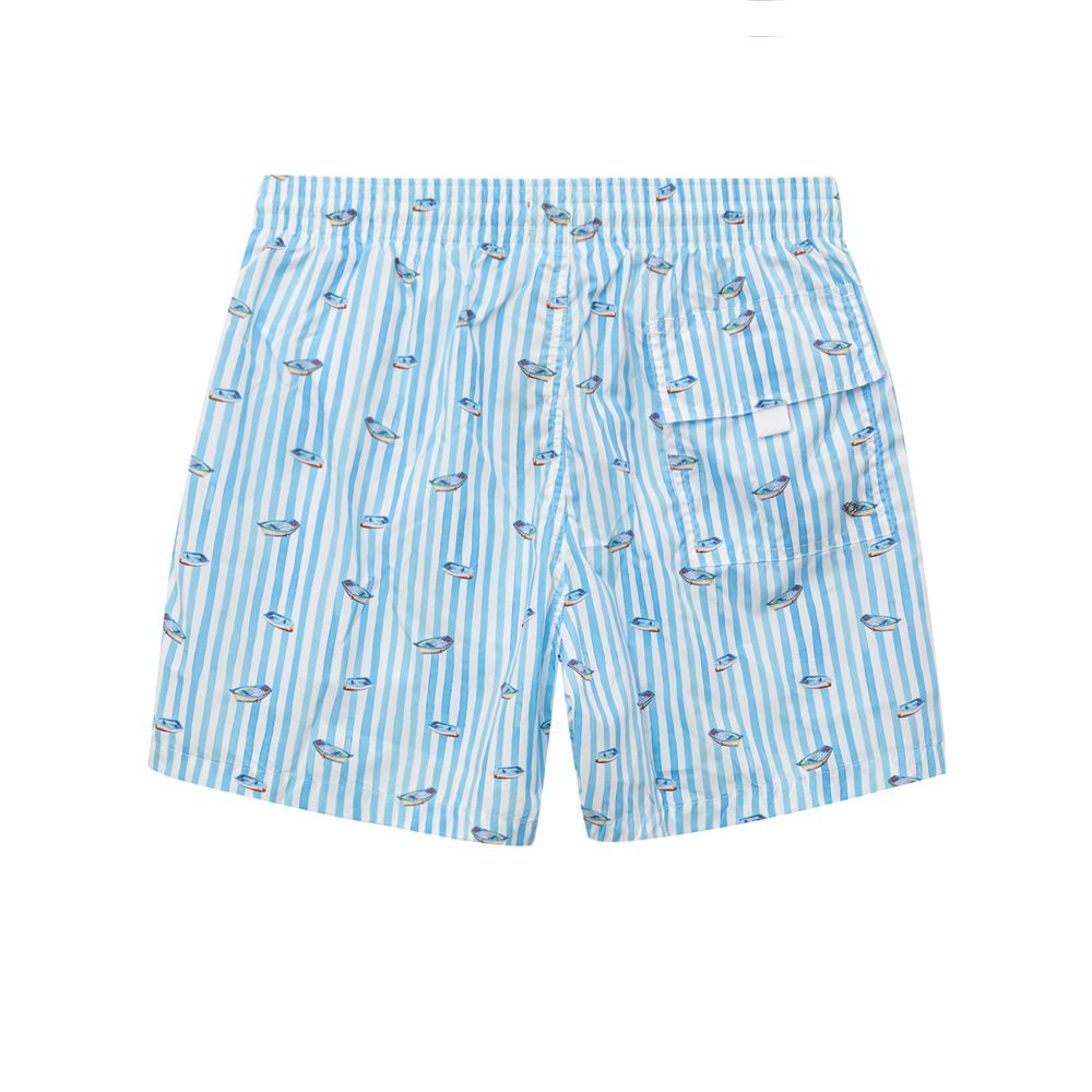 Blue Polyester Swim Shorts