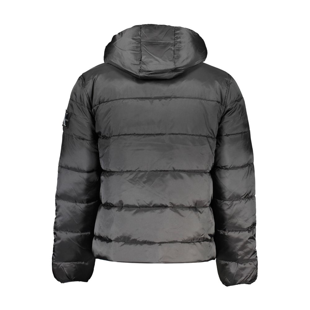 Black Polyester Men Jacket